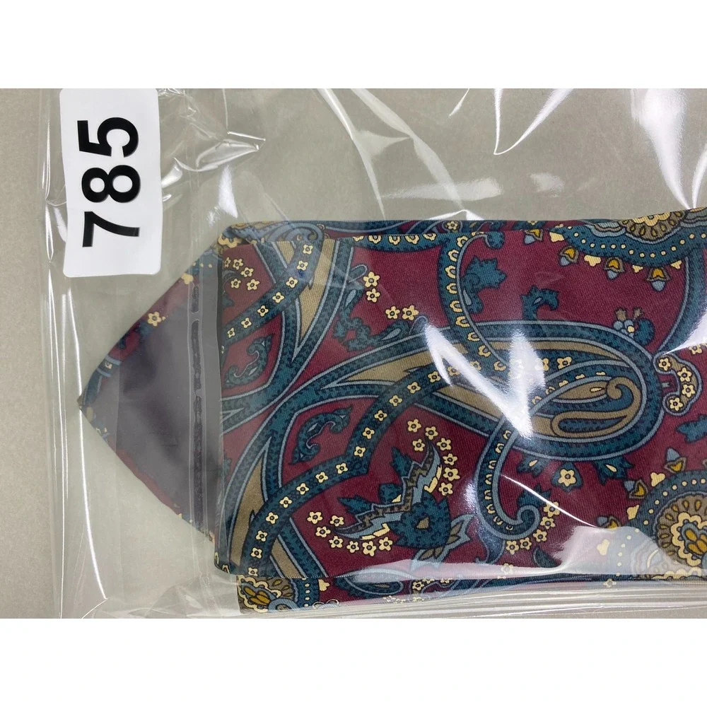 Gant Mens Paisley Silk Tie Burgundy Blue Gold‎ Classic Formal Business 55x4